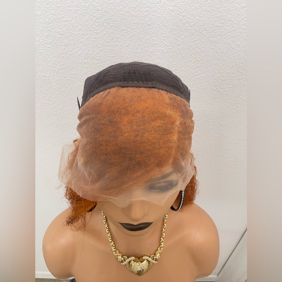 New! 22”  Full 13x4 Transparent Lace Frontal , Deep Wave, Ginger Orange Wig - Picture 9 of 11